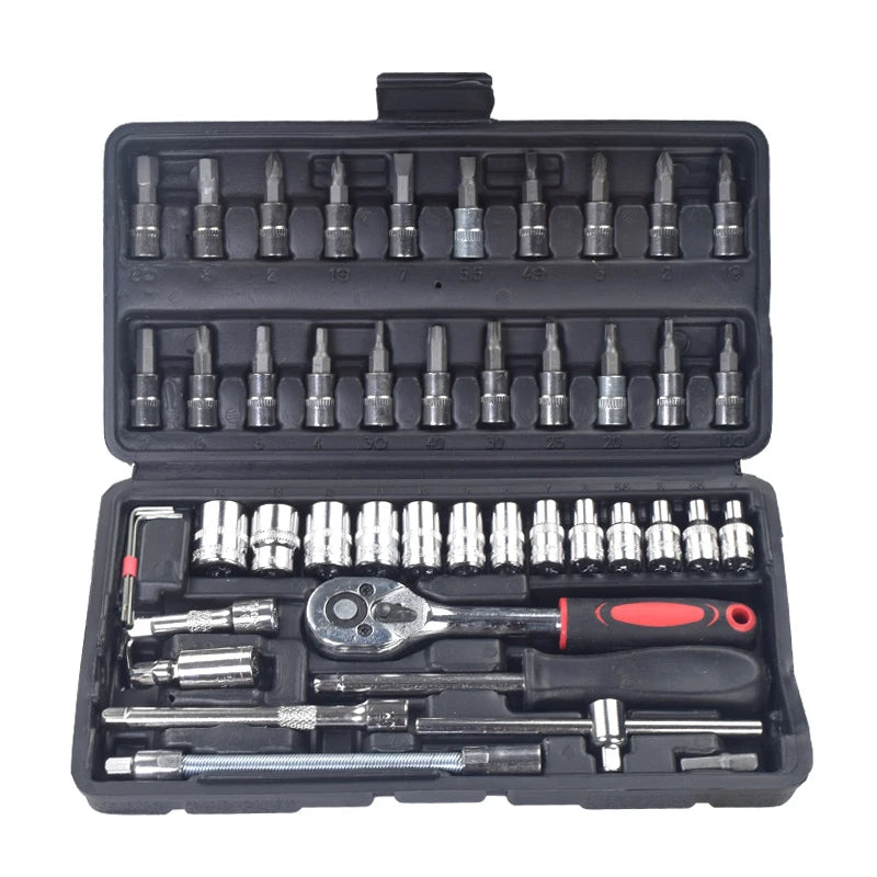 Easy to Carry Portable Complete Accessories 46 Tool Combination Set Sleeve Tool Set