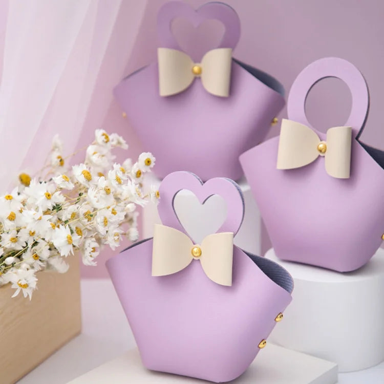 Custom Wedding Decoration Pu Leather Candy Box for Wedding New Style Candy Bag Fancy Wedding Gifts Factory