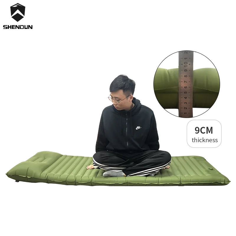 Self-Inflating Sleeping Mat Camping Light Weight TPU Nylon Air Pad With Pillow for Outdoor Hammcok Tent Mat