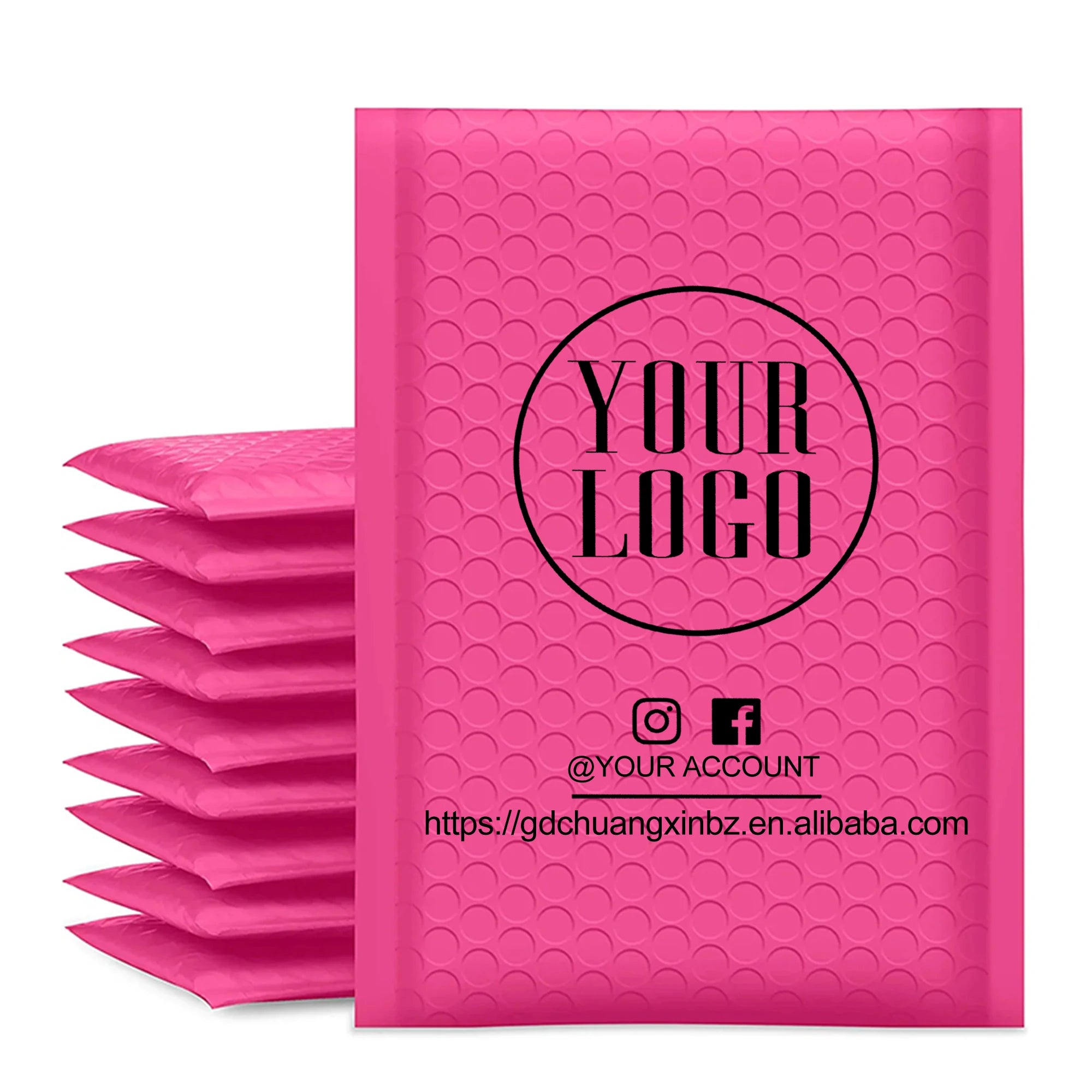 ZGCX Packaging Mailing Bubble Wrapping Poly Mailer Bubble Envelope Shipping Mailer Bag Rose Red Bubble Mailers Bag