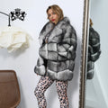 Women Winter Warm Short Coat Fluffy Real Fox Fur Fashion Style Beautiful White Fox Fur Coat
