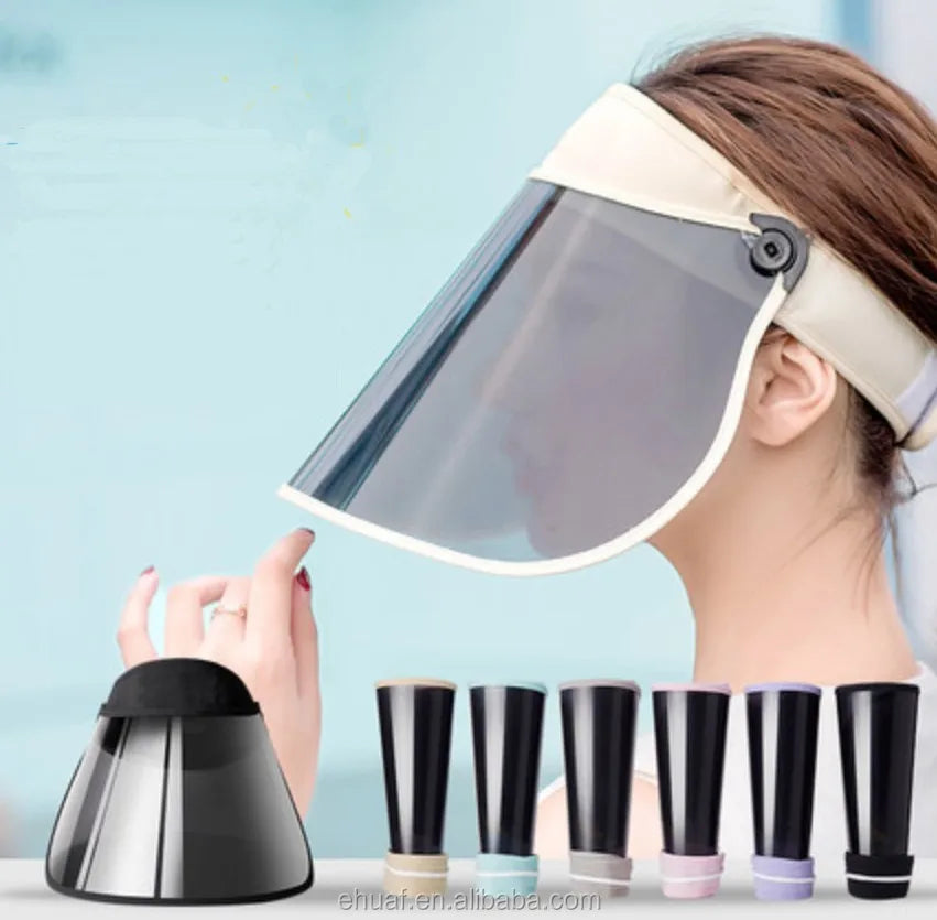 New Style Outdoor Summer Wholesale Pvc Uv protection Big Brim Light Collapsible Sun Visor Hat