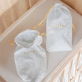 Personalized Embroidery Logo Cotton Gauze Packing Gift Kits Pouches Cotton Drawstring Bag for New Born