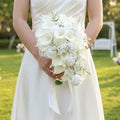 Cascading Waterfall Water Drop PU White Calla Lily Artificial Bridal Bouquet Wedding Bouquet Wedding Flowers MegaBDM