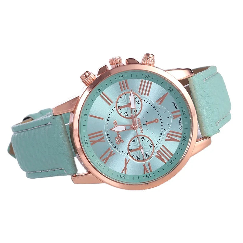2024 Hot Selling New Brand Women's Fashion PU Leather Belt Watch Lady Girls Female Quartz Wrist Watches