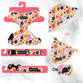 Popular Customized Design Printing Pet Accessories Dog Harness Poop Bag Holder Set With Owner T-shirt Fedora Hats