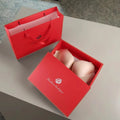 Custom Coated Slide Drawer Handbag Packaging Custom Coated Paper Boxes with Ribbon Handle for Underwear Socks Garments