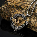 Norse Mythology Eagle Necklace Stainless Steel Viking Pendant Necklace Odin Raven Pendant for Men Cool Fashion Amulet Jewelry