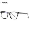 Boyarn TR90 Women Eyewear Trendy Oversized Square Gray Eyeglasses Lenses Computer Glasses Unisex Shades