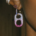 2025 Fashion Rainbow Colors Micro Pave Pop Drop Earrings for Women Jewelry Personalized Pig Nose Earrings