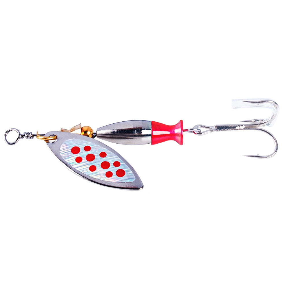 Wholesale SP155 7.5cm 7.2g Metal Spinner Baits Spoon Fishing Lures with Rotating Sequin