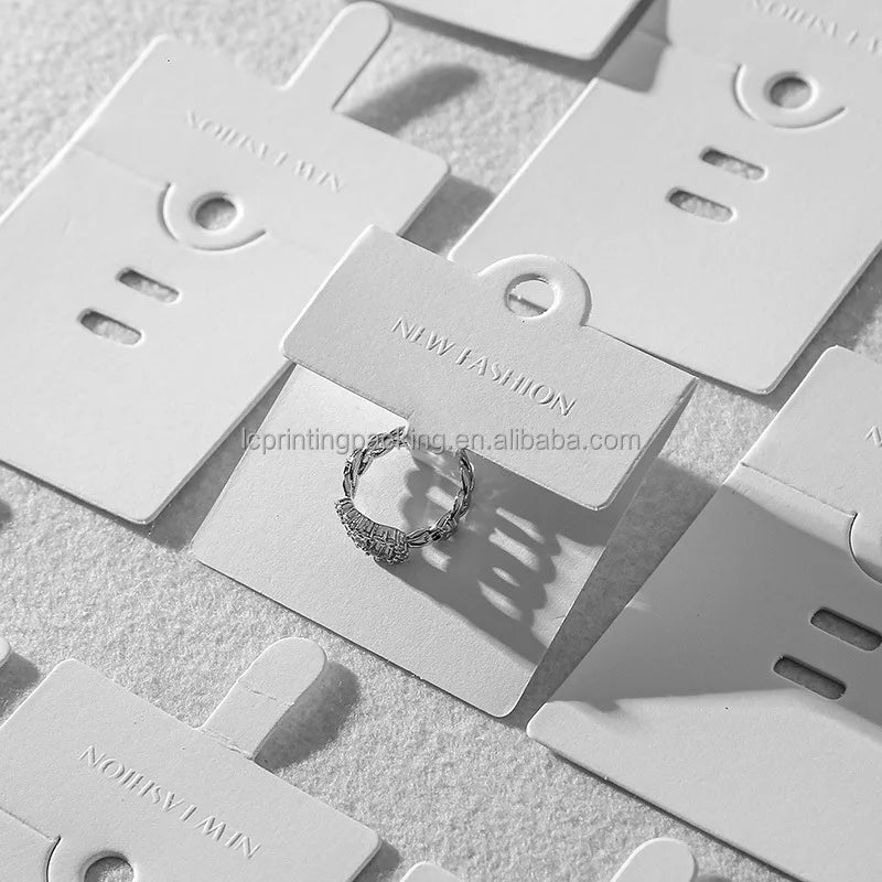 Custom Luxury Embossed Logo Jewelry Container Card Display for Necklaces and Earrings