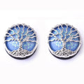 POENNIS Creative Medical Grade Stainless Steel Blue Opal Inlaid Punk Style Wedding Tree Shape Ear Tunnels Stretched Ears