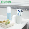 Portable Two-Piece Protective Holder Case for Toothbrush Toothpaste Travel Camping Storage Box with Toothbrush Cup Bathroom Set