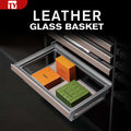 Wardrobe Glass Storage Basket Pull Out Organiser Aluminum Silent Soft Close Triple Damper Track Wall Mount Detachable