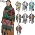 Landfond Accessory Women Winter Thickened Looped Yarn Scarf Cute Pattern Jacquard Scarf