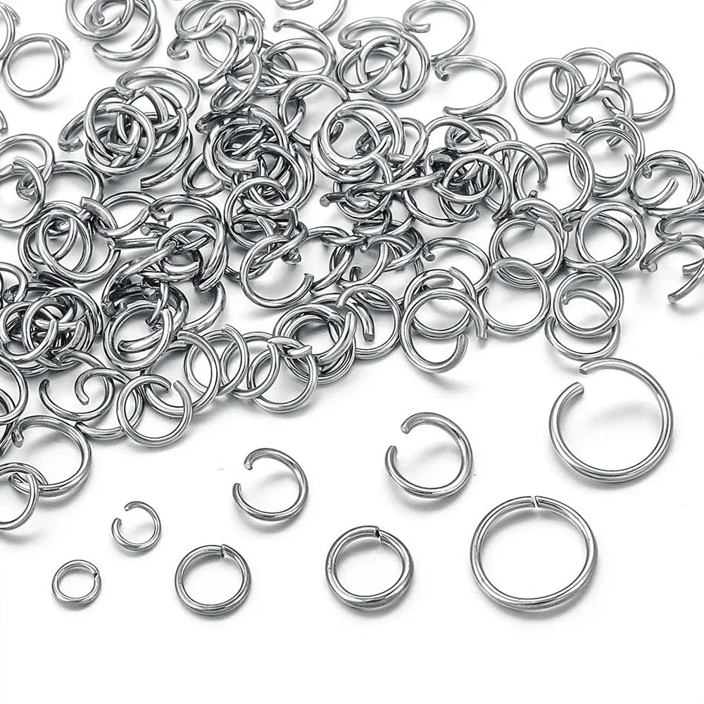 In Stock Stainless Steel Open Jump Rings Titanium DIY Jewelry Connecting Split Rings