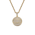 CN375  Bling Bling Brass Setting Pendant CZ Hip Hop Necklace Iced Out Jewelry