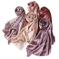 Customize Print Silk Feel Polyester Scarf Shawl Muslim Silk Satin Hijab Scarf