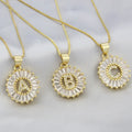 New Arrival CZ Zircon Jewelry 26 Letter Necklaces & Pendants Trendy Alloy Alphabet Chain Necklace for Wedding Gift for Women