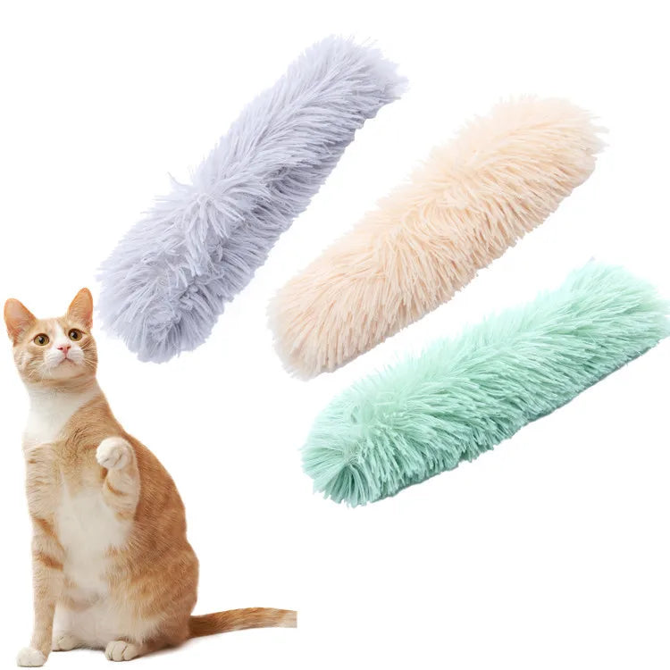 Long Strip Small Throw Pillow With Cat Grass Rattling Paper Nibbling Plush Cat Toy