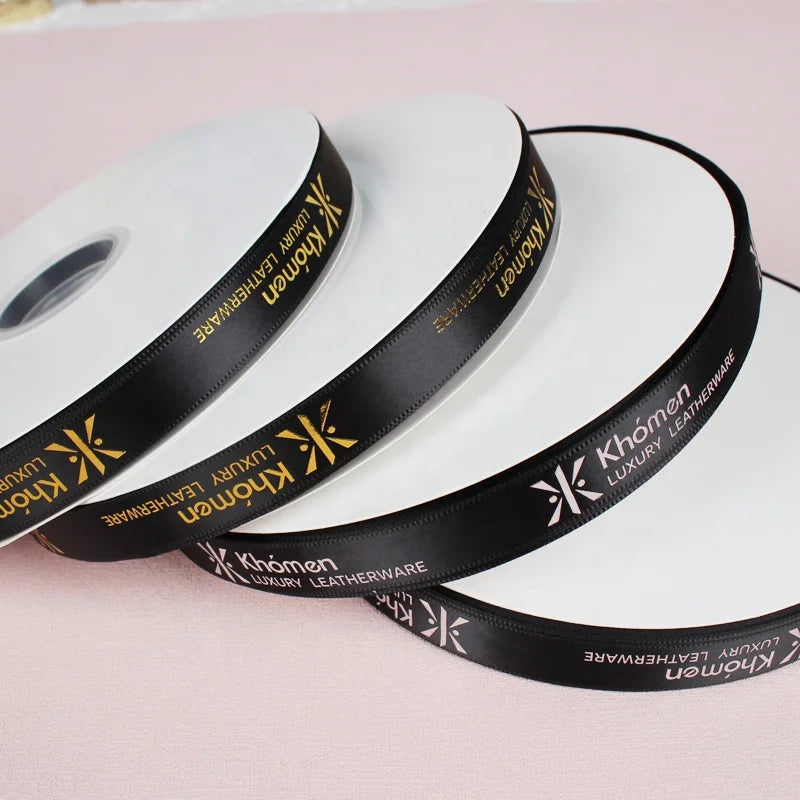 Factory Wholesale Personalized Printing logo Grosgrain Ribbon Luxury Gift Ribbon for  Packaging