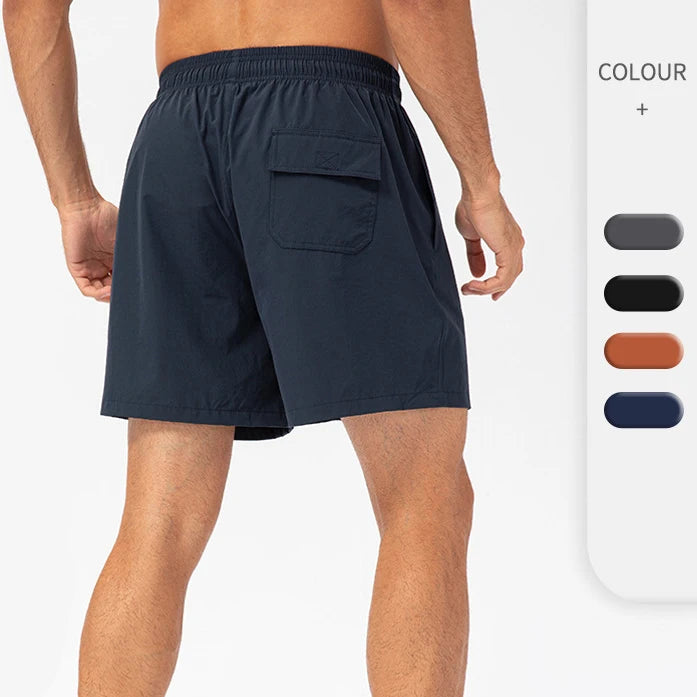Summer Hot Sale Mens Casual Woven Mid Waist Canvas Sweat Jogger Shorts Solid Color Quick Dry Breathable Gym Back Pockets