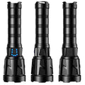 Helius New Strong Light Long Range Rechargeable Electricity Display Length Adjustable Super Bright Aluminum Alloy Flashlight