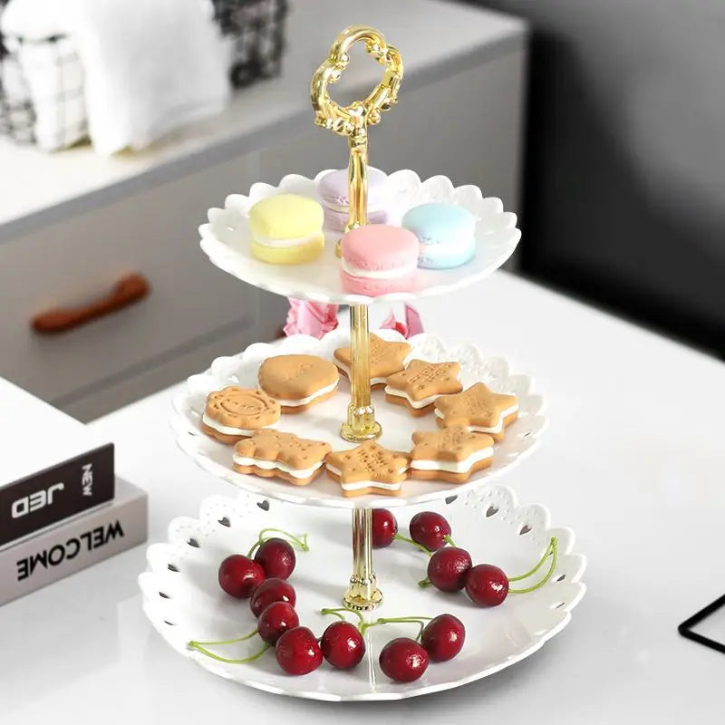 European Wedding Party Storage Racks Holders Multi-layer Cake Stand Dessert Three-tier Fruit Plate Stand Dessert Candy Plate