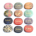Engraved Inspirational Word Stones Flat Pebbles Healing Crystals Gemstone Positive Words Worry Palm Pocket Stones Love Joy