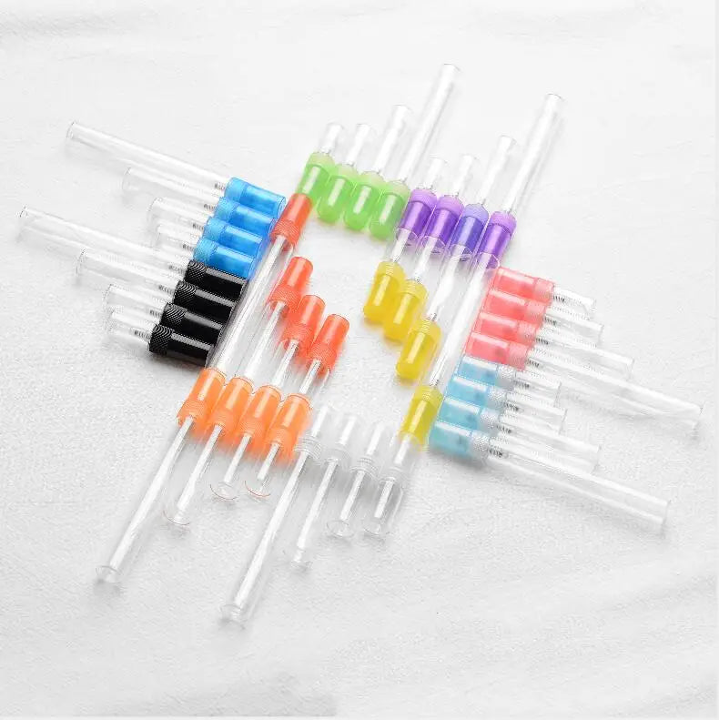 Mini Empty Glass Perfume Bottle with Screw Cap 2ml 3ml 5ml 10ml Pull Tube Sample Sealing Type