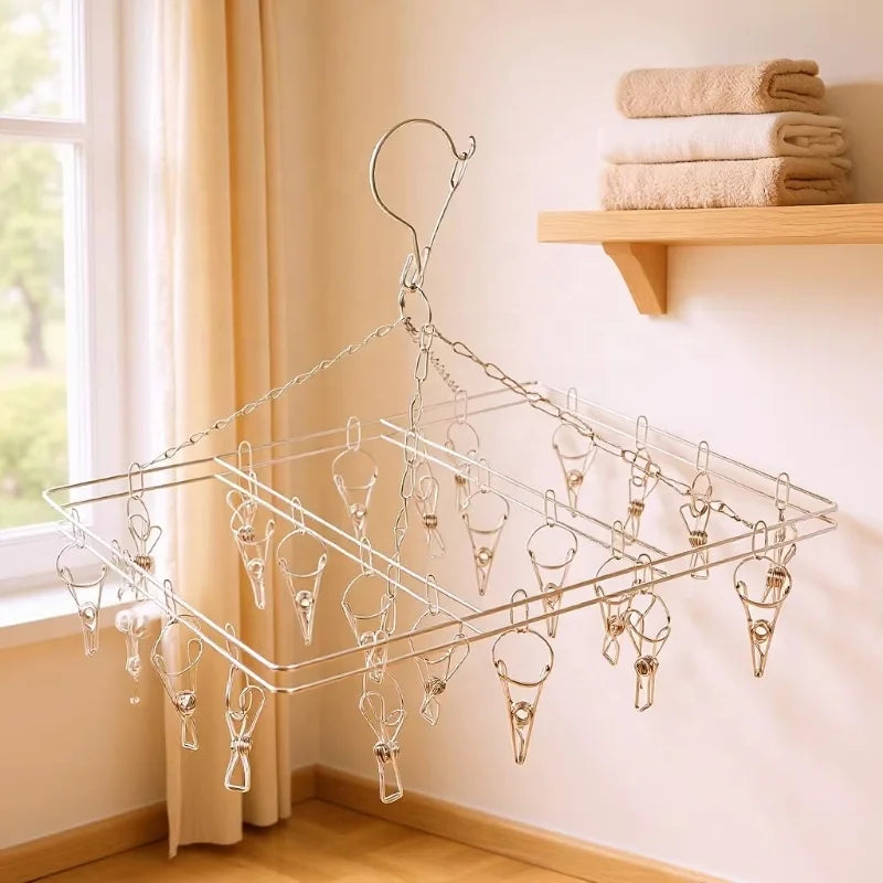 Popular Morden Luxury 316 Stainless Steel Square Socks Hanger and Marine Grade Sock Rack for Clothes Hanger