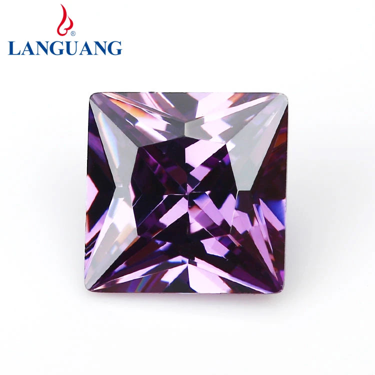 Factory Hot Selling High Temperature Resistant Purple Red 1.5mm-15mm Round Zircon Synthetic Cubic Zirconia Bare Stone Gem