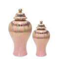 Hot Sale High Quality Handmade Gifts Pink Gold Ceramic General Storage tank Electroplated Cermet Porcelain Ginger Jar