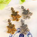 2021 Gold Silver Round Egypt Vintage Jhumka Bells Tassel Earrings for Women Flower Classic Turkish Tribal Gypsy Indian