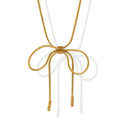 Simple Bow Tie Titanium Steel Necklace Waterproof Stainless Steel Plated 18k Gold Temperament Personalized Necklace Jewelry