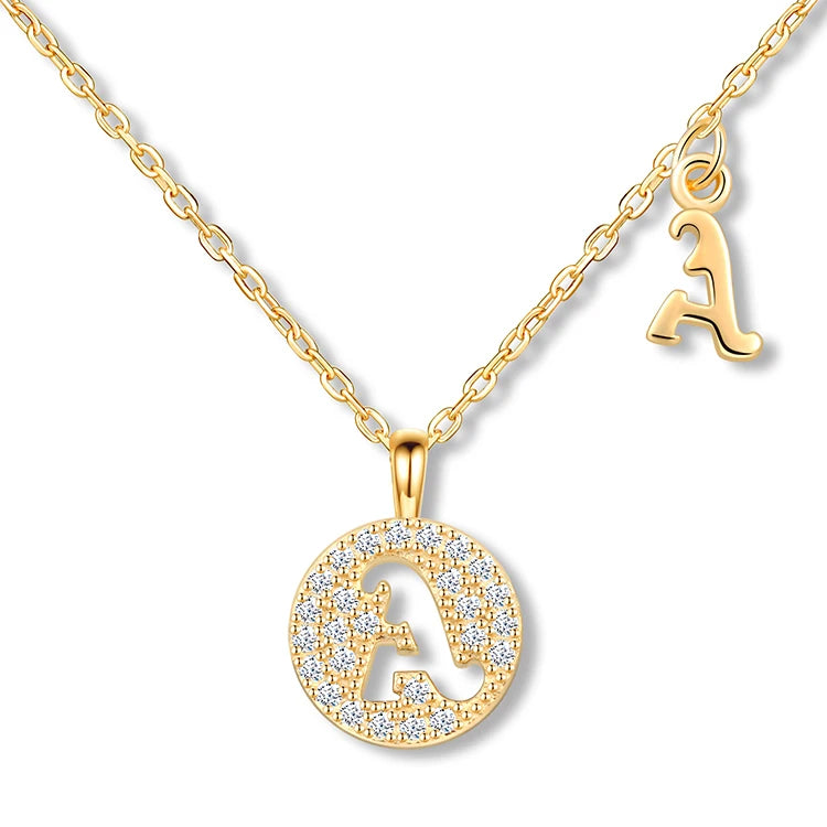 Sterling Silver 925 Jewellery Alphabet Necklace Initial Letter Pendant Necklaces Rose Gold