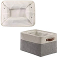 Foldable Set of 6 Water Resistant and Canvas Large With PU Handles for Organizing Shelf Closet Nursery & Off Season Storage Box