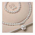 Cheap Women Fashion Natural Shell Pearl Necklace Bracelet Earrings Gemstone Four-leaf Clover Pendant Shell Beaded Jewelry Set