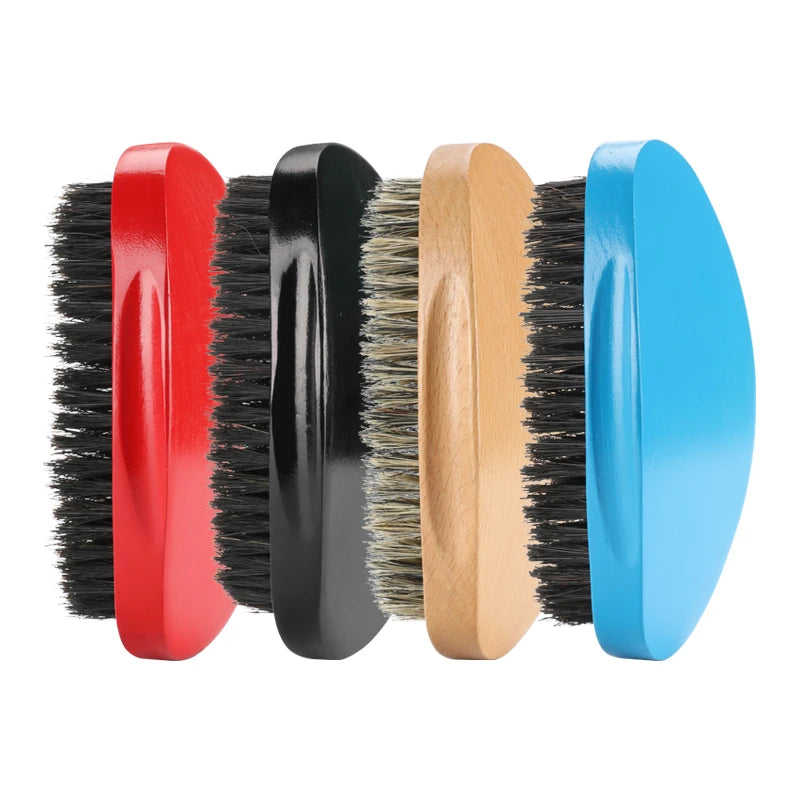 Abeis Wholesale Curved Wave Brushes Men Soft or Medium Hard Boar Bristle Wood 360 Wave Brush