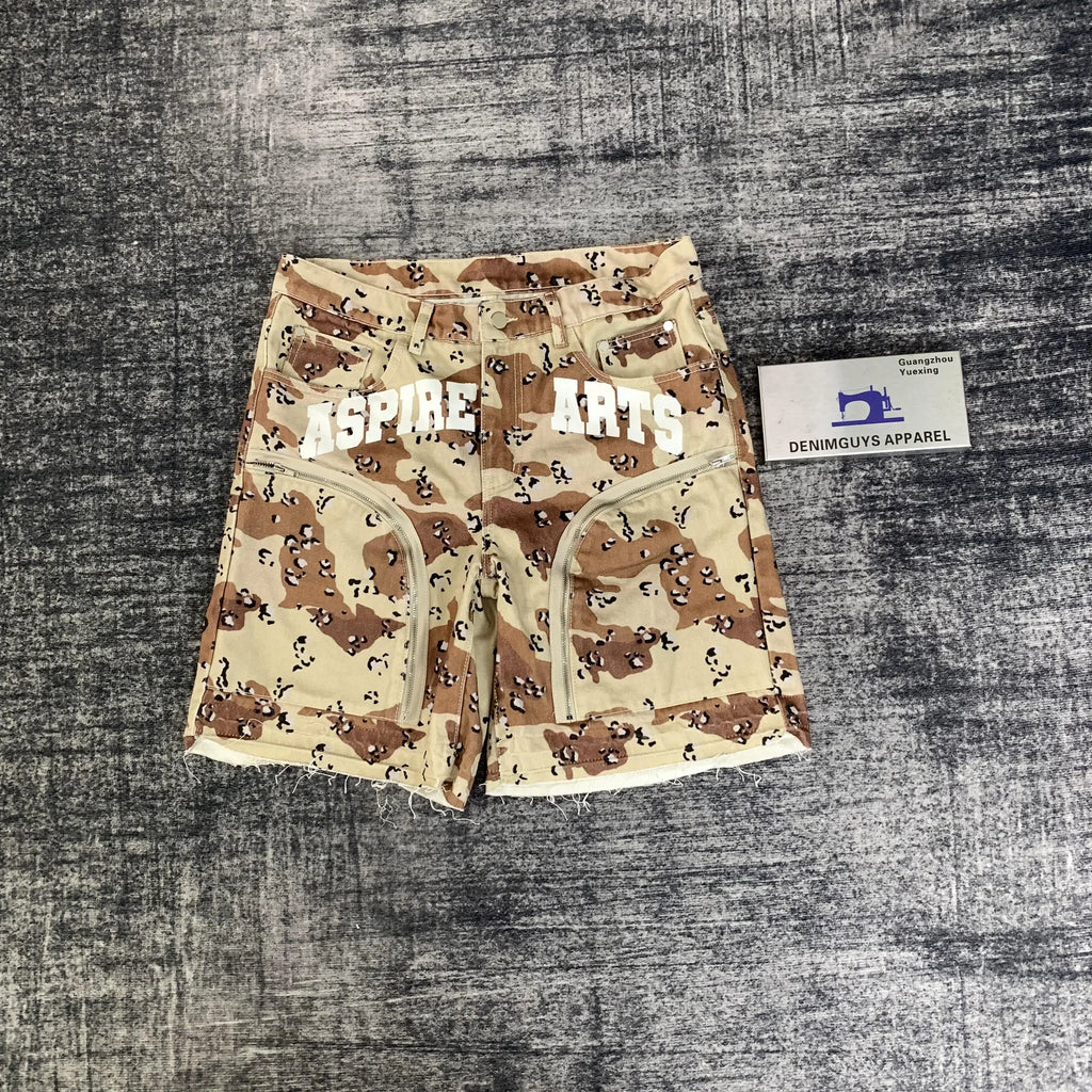 DENIMGUYS Custom Summer Baggy Real Tree Digital Print Hunting Camouflage Work Pants Men Canvas Twill Camo Cargo Shorts