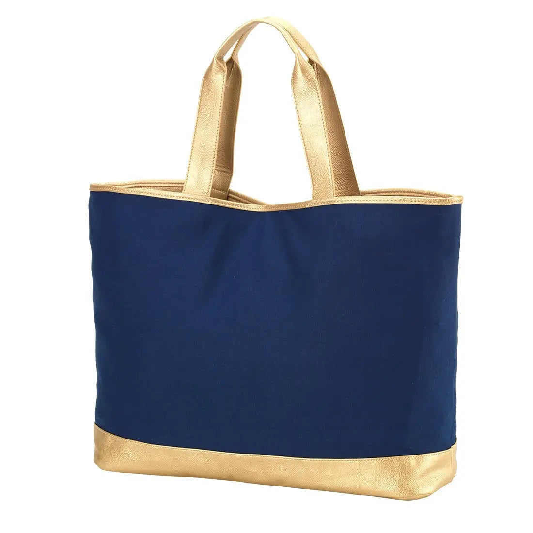 Bridesmaid Zipper Tote Bags Wholesale Monogram Canvas Leather Metallic Rose Gold Bridesmaid Gift Bags