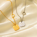 Trendy Waterproof Stainless Steel and Titanium Hollow Heart Geometric Pendant Necklace Falling in Love with Gold Plated Chains