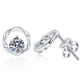 Rhodium Plated Trendy Unisex Minimalist Elegant China Design 925 Silver Moissanite Stud Earrings Nickel Free
