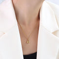 Wholesale Custom Stainless Steel Stacking Locket Necklace Thin Cuban Chain Simple and Beautiful Design Lock Pendant Necklaces