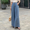 Wholesale 2026 Summer Vintage Versatile High Waist Slim One Button Fold Loose Drop Wide Leg Women's Jeans