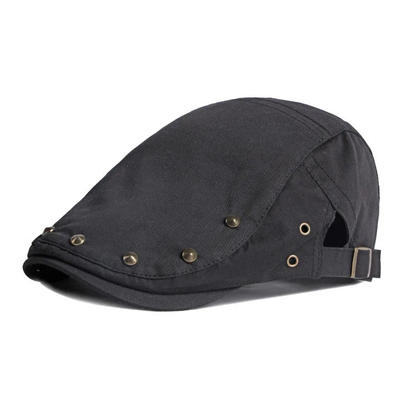 Bestella Spring Summer Men's & Women's Baseball Cap with Rivets Thin Beret Hip-Hop Style Casual Forward Cap for Youth Trends