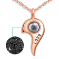 925 Silver 100 Languages "I Love You" LOVE Alphabet Necklace Half Heart Projection Necklace Rose Gold