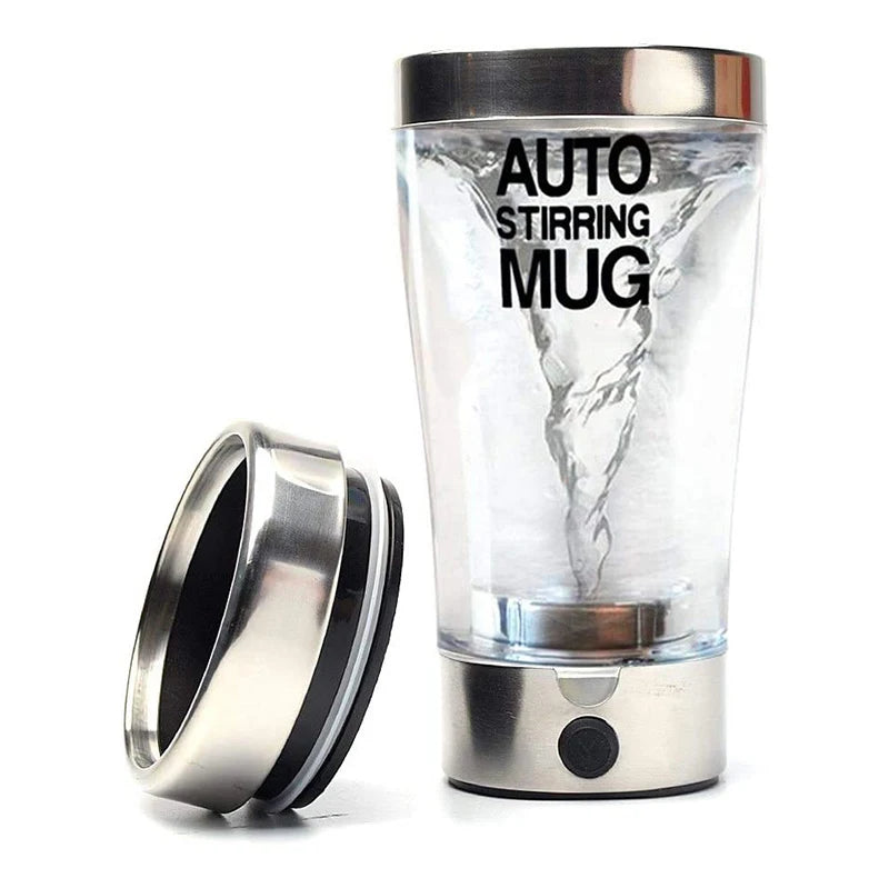 Hot Selling 2AAA Battery Automatic Electric Stirring Coffee Mug Double Layer Stainless Steel Self Stirring Coffee Mugs 400ml