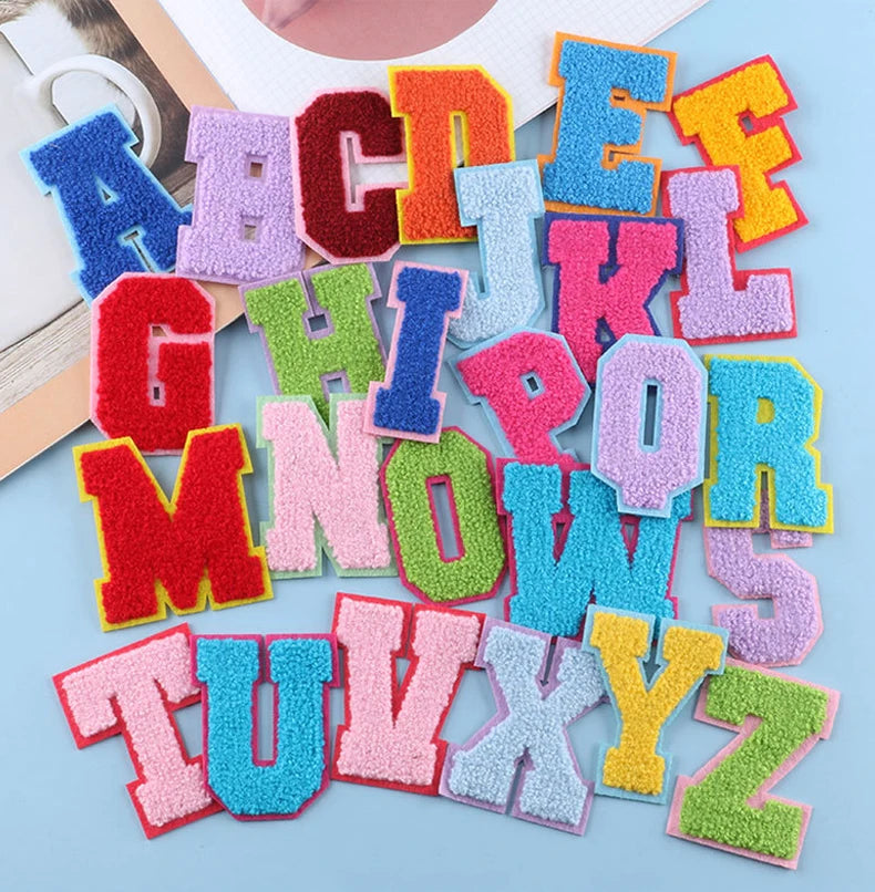 Wholesale Custom Iron on Letters Garment Applique Fabric Badges Alphabet Letter Chenille Patches for Hat